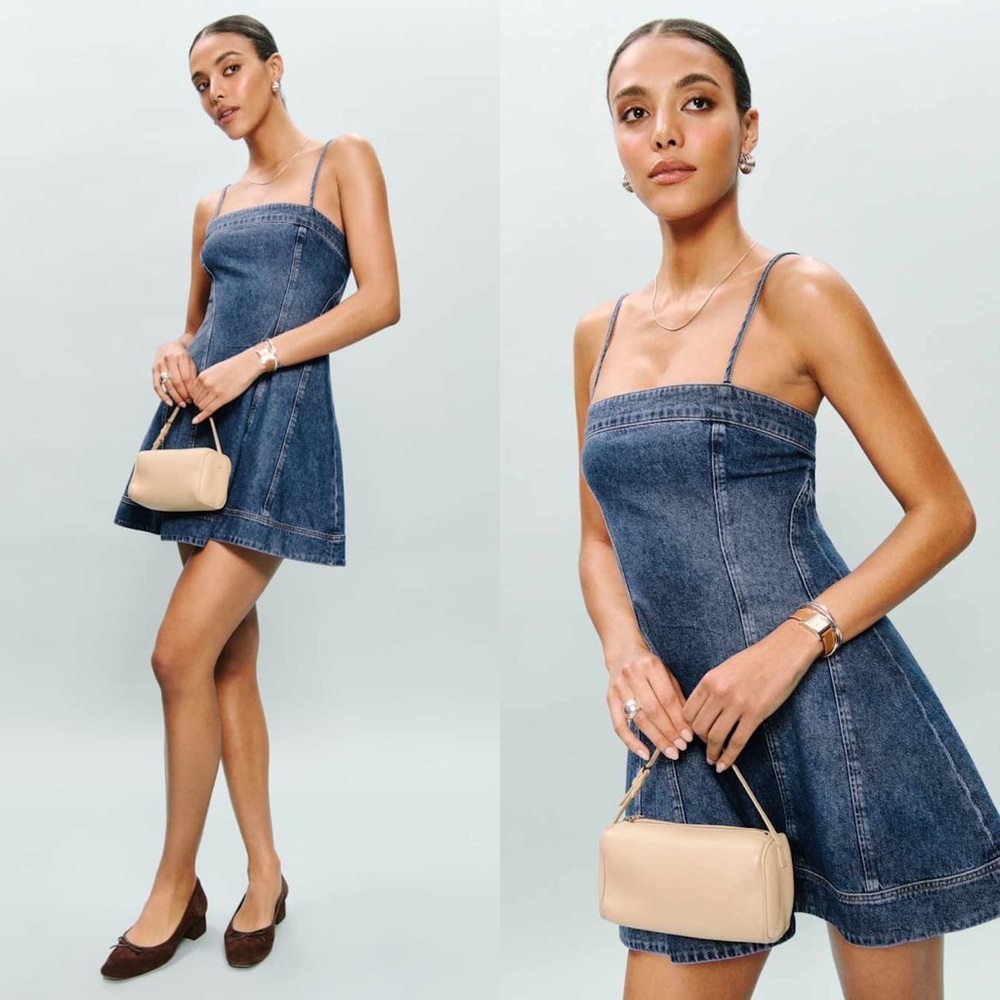 REFORMATION Elma Denim Mini Dress 12